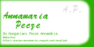 annamaria pecze business card